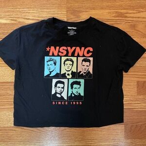 Black graphic *NSYNC cropped tee- women/juniors